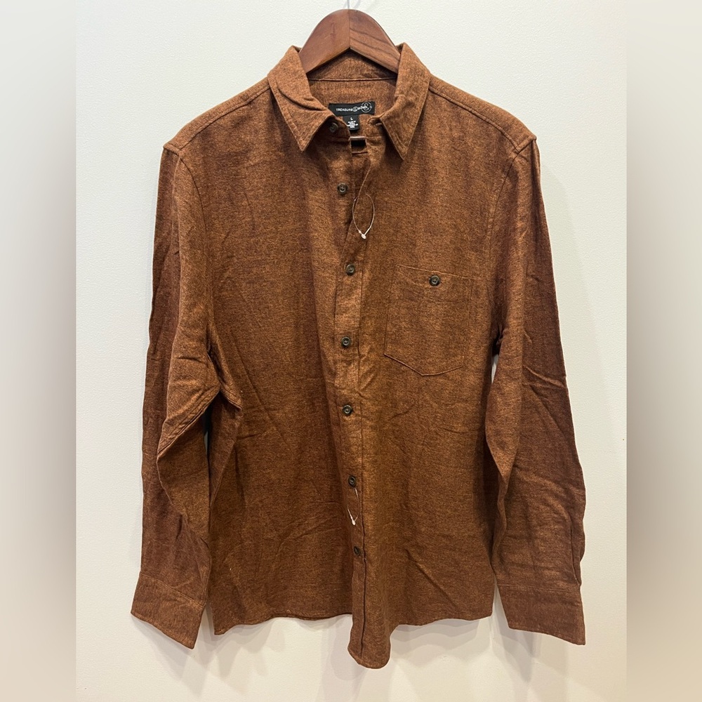 Treasure & Bond Men's Chestnut Button-Down Shirt